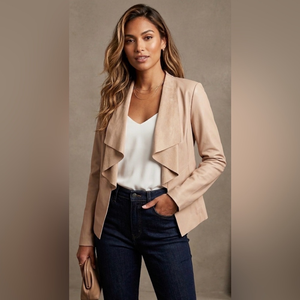 Zara Women’s Draped Open-Front Blazer Jacket